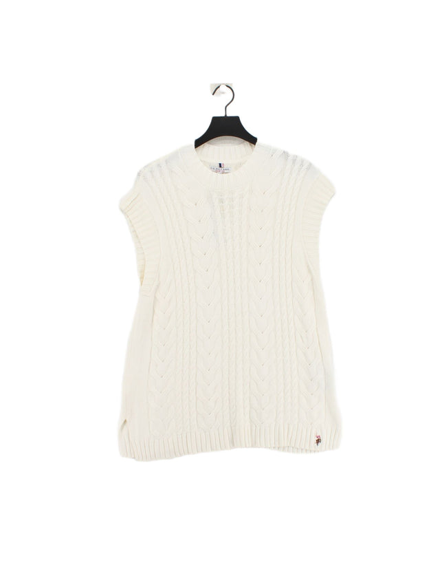 Ralph Lauren Women's Jumper XXL Cream Viscose with Nylon