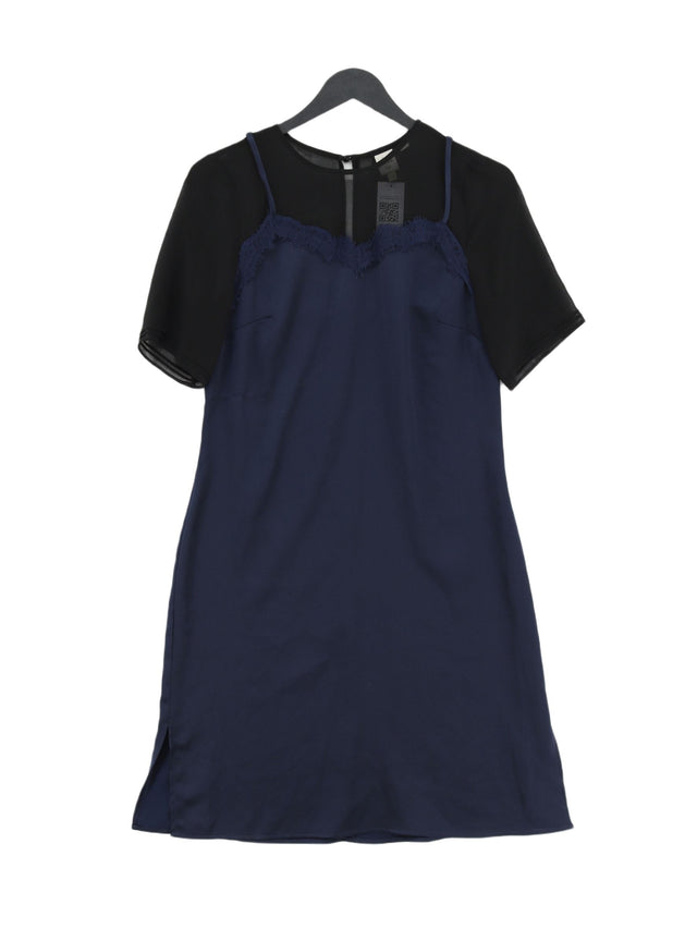 Anthropologie Women's Midi Dress UK 8 Blue 100% Polyester