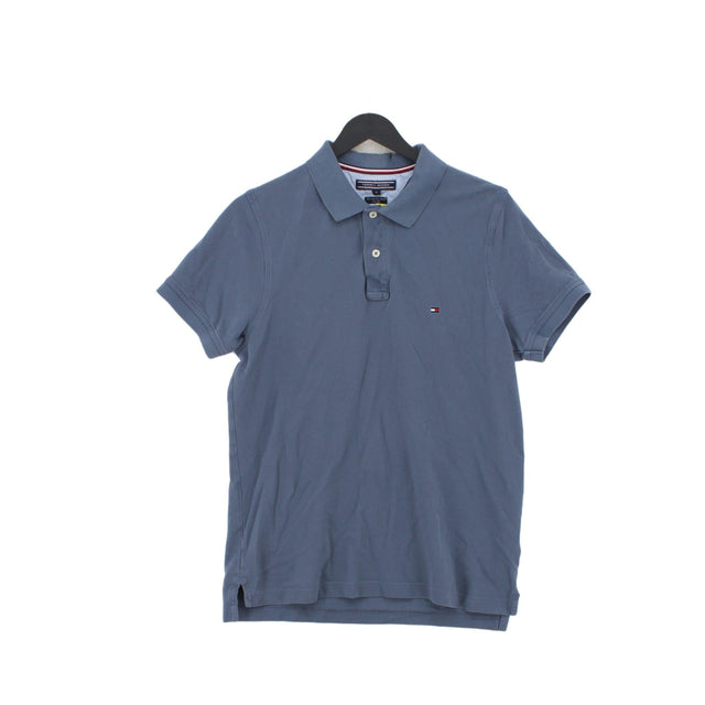 Tommy Hilfiger Men's Polo M Blue 100% Cotton