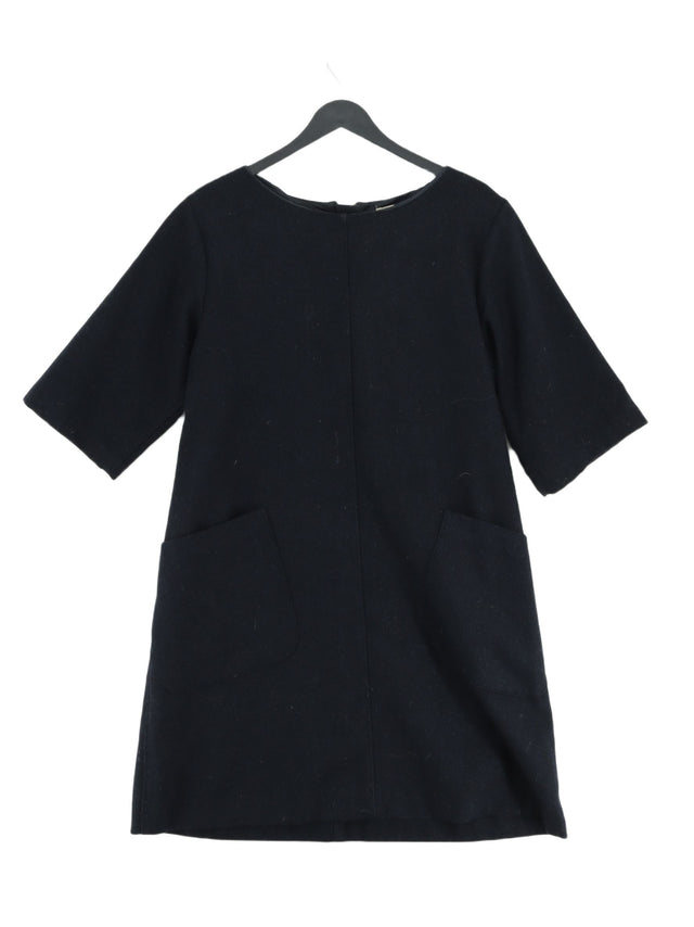 Toast Women's Midi Dress UK 14 Black Wool with Other, Polyester