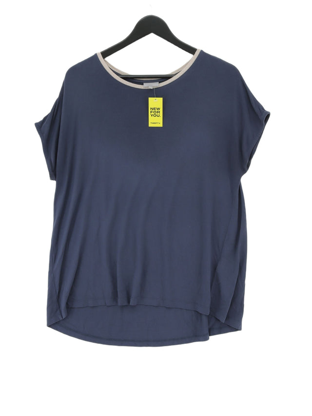Oliver Bonas Women's T-Shirt UK 12 Blue Viscose with Elastane, Other, Polyamide