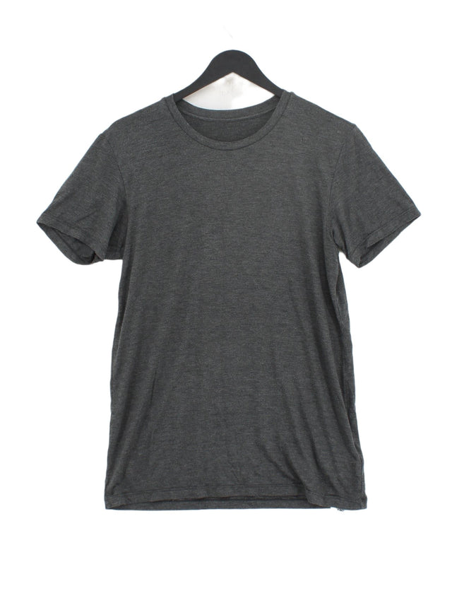 Uniqlo Men's T-Shirt Chest: 38 in Grey Viscose with Acrylic, Elastane, Polyester