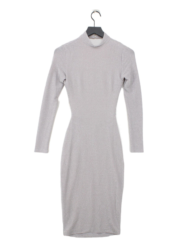 Meshki Women's Midi Dress S Silver Polyester with Elastane, Nylon