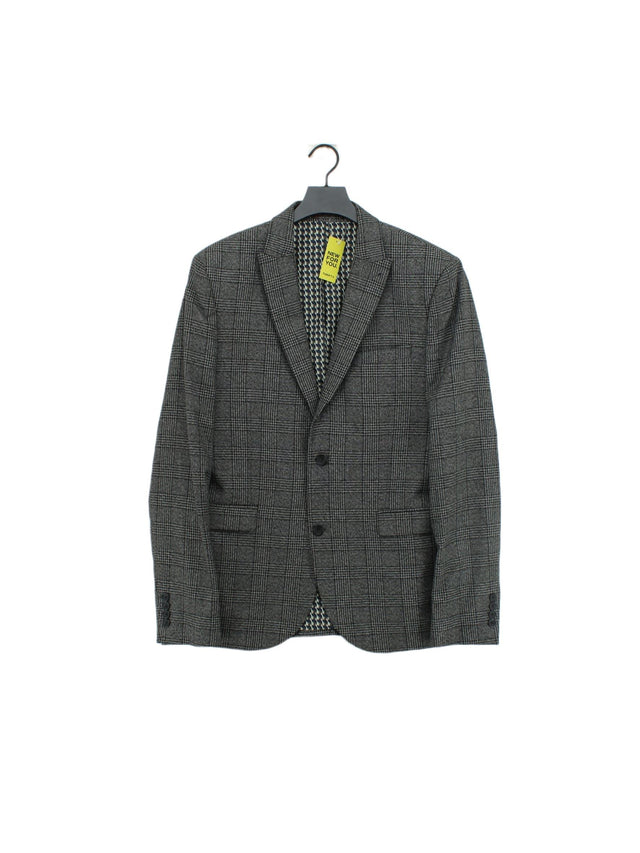 Next Men's Blazer Chest: 40 in Grey Polyester with Viscose