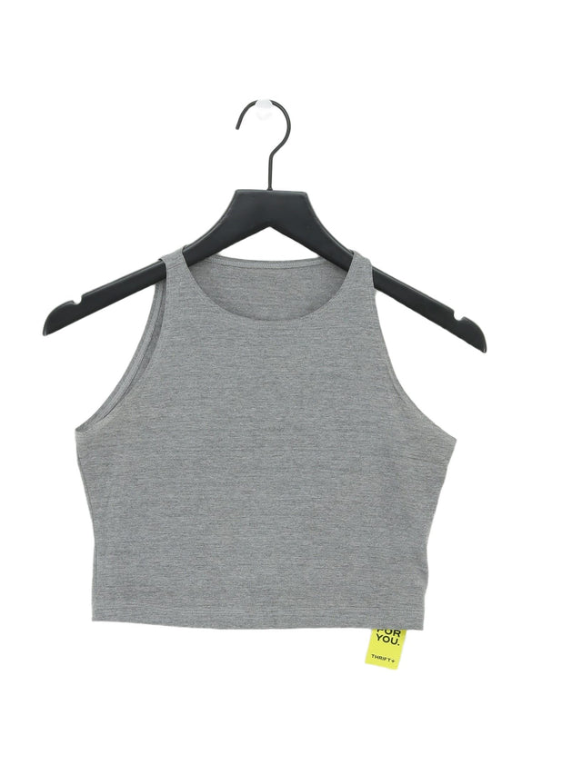 American Apparel Women's T-Shirt L Grey Polyester with Cotton, Elastane, Viscose