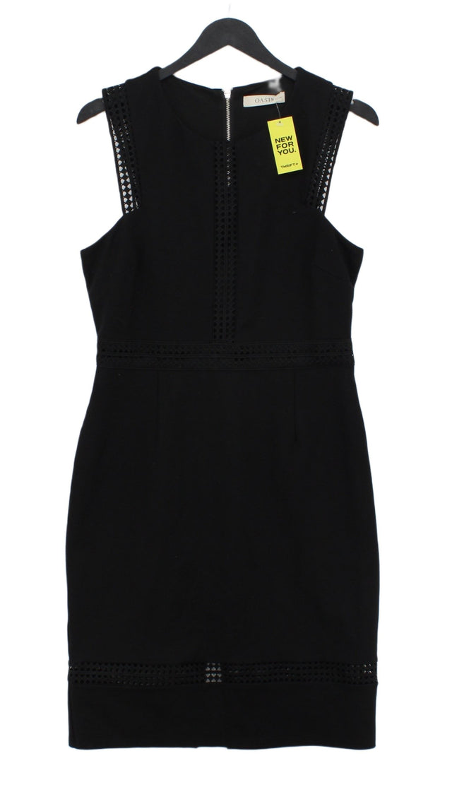 Oasis Women's Midi Dress M Black 100% Viscose