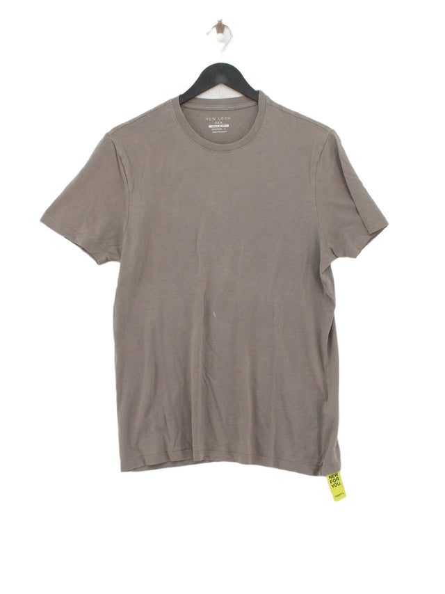 New Look Women's T-Shirt S Grey 100% Cotton