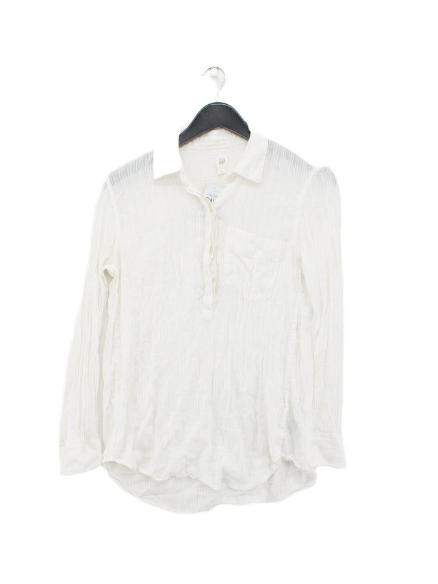 Gap Women's Blouse S White Cotton with Lyocell Modal