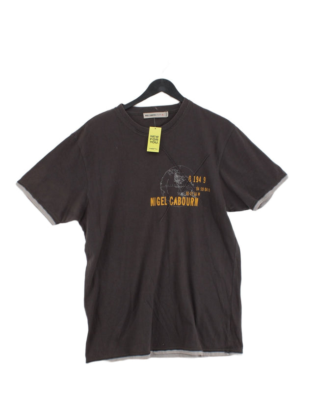 Nigel Cabourn Men's T-Shirt L Grey 100% Cotton