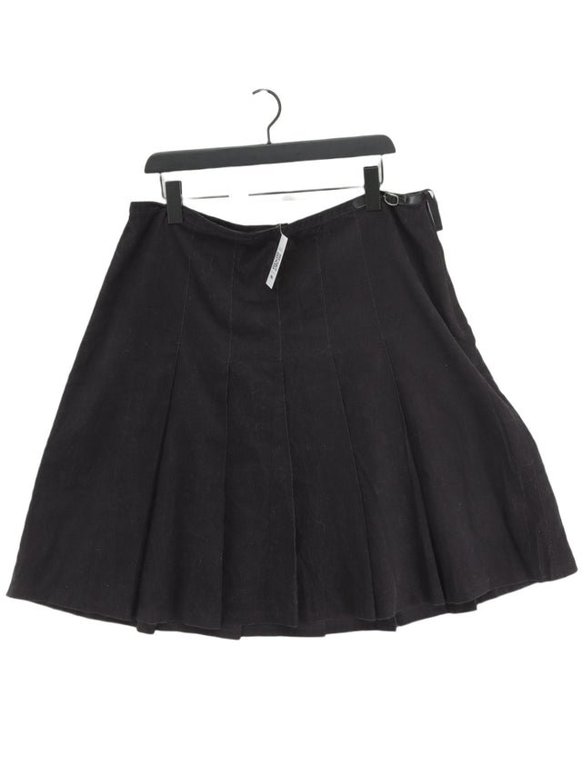 Laura Ashley Women's Midi Skirt UK 18 Black Cotton with Polyester