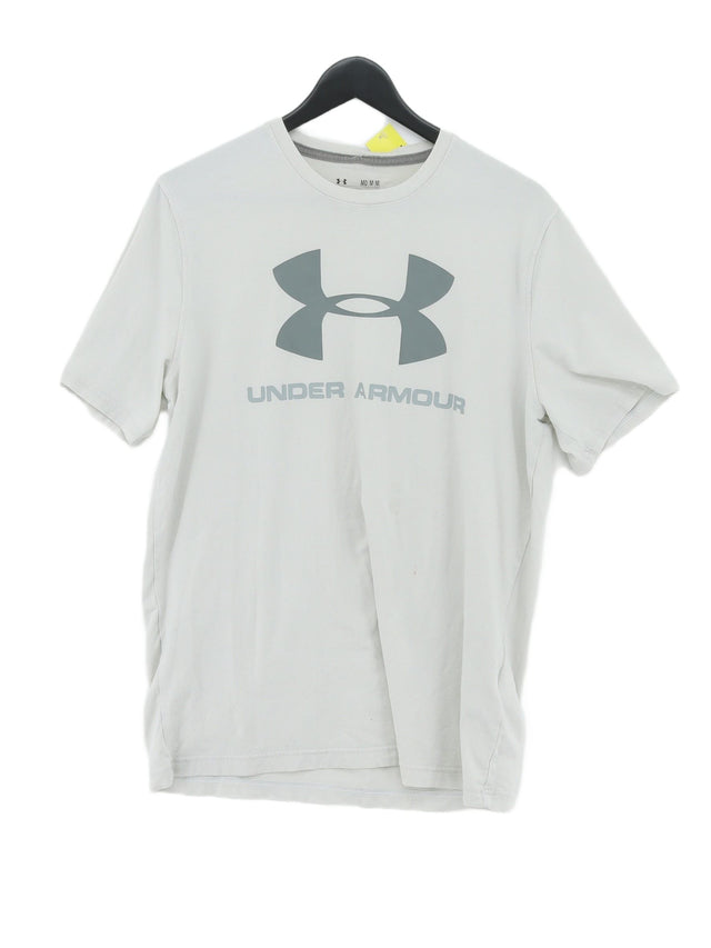 Under Armour Men's T-Shirt M Grey Cotton with Elastane, Polyester