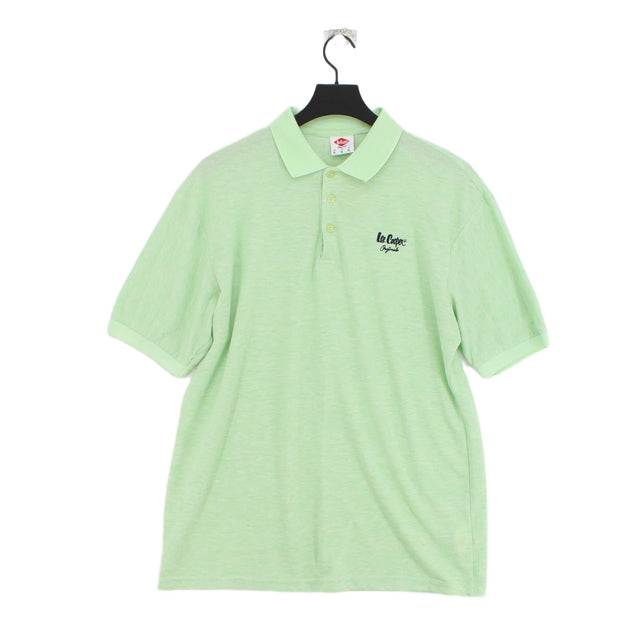 Lee Cooper Men's Polo XL Green Polyester with Cotton