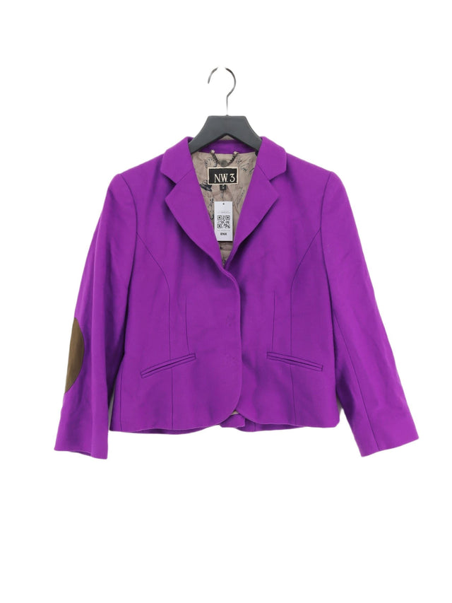 NW3 Women's Blazer UK 12 Purple Wool with Cashmere, Nylon