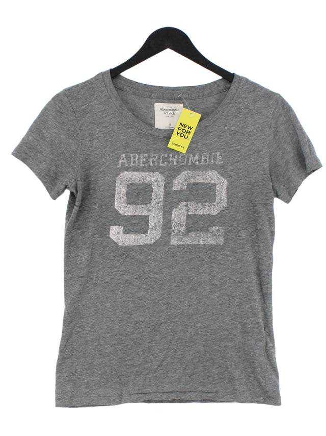 Abercrombie & Fitch Women's T-Shirt XS Grey Cotton with Polyester