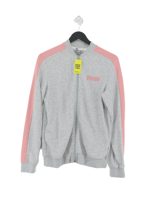 Puma Women's Hoodie M Grey Cotton with Elastane, Polyester