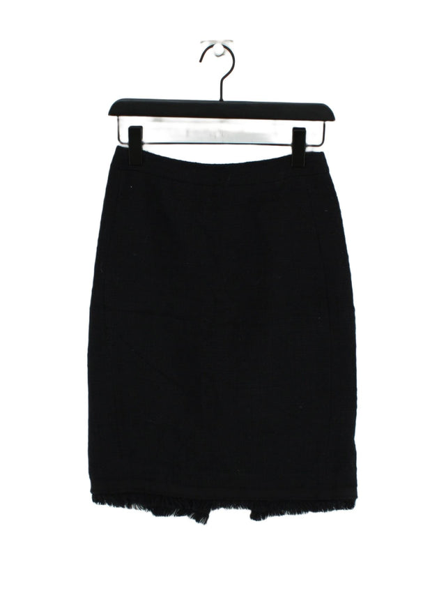 J. Crew Women's Midi Skirt UK 4 Black Cotton with Polyester