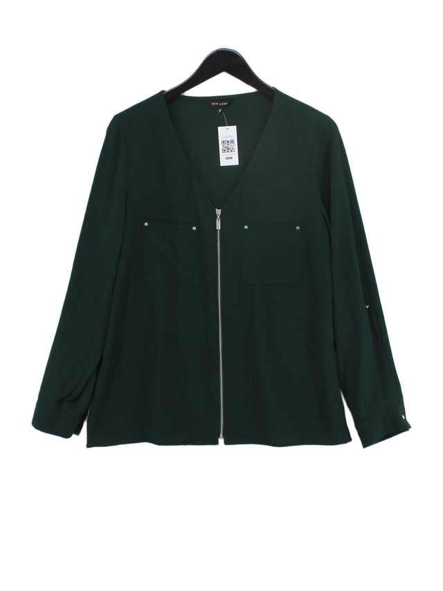 New Look Women's Blouse UK 14 Green Polyester with Elastane