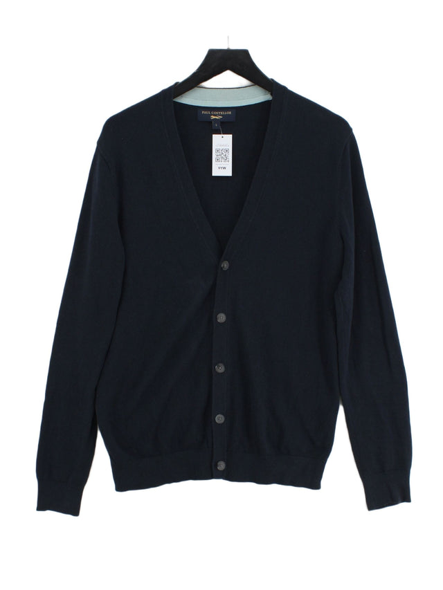 Paul Costelloe Women's Cardigan L Blue 100% Cotton