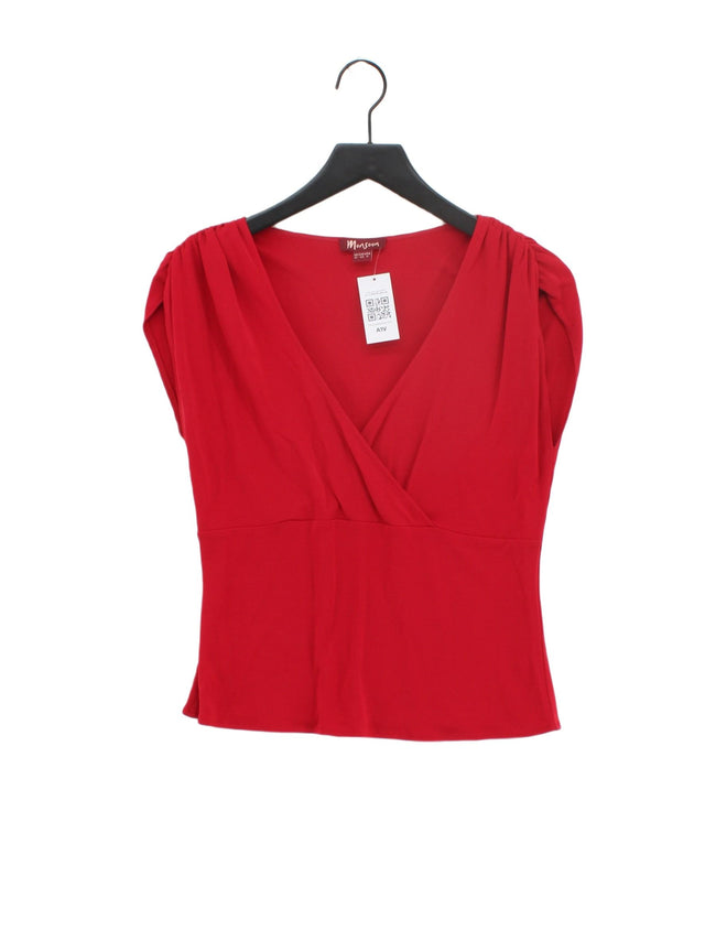 Monsoon Women's Top UK 12 Red Polyester with Viscose