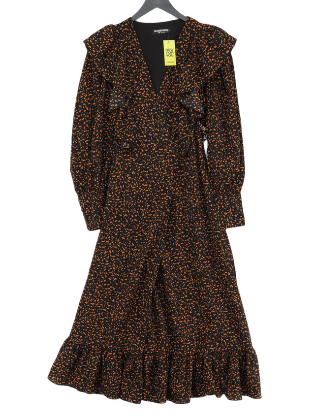 Fashion Union Women's Midi Dress UK 8 Multi 100% Polyester