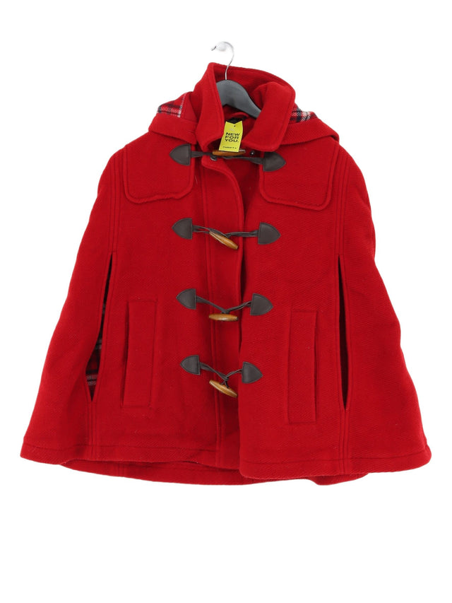 Topshop Women's Coat UK 12 Red Wool with Nylon