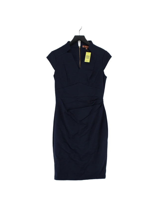 Jolie Moi Women's Midi Dress UK 12 Blue Cotton with Nylon, Spandex