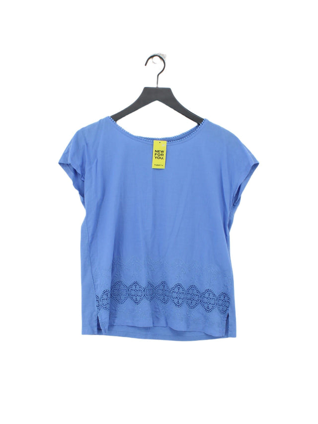 Laura Ashley Women's T-Shirt UK 12 Blue 100% Cotton
