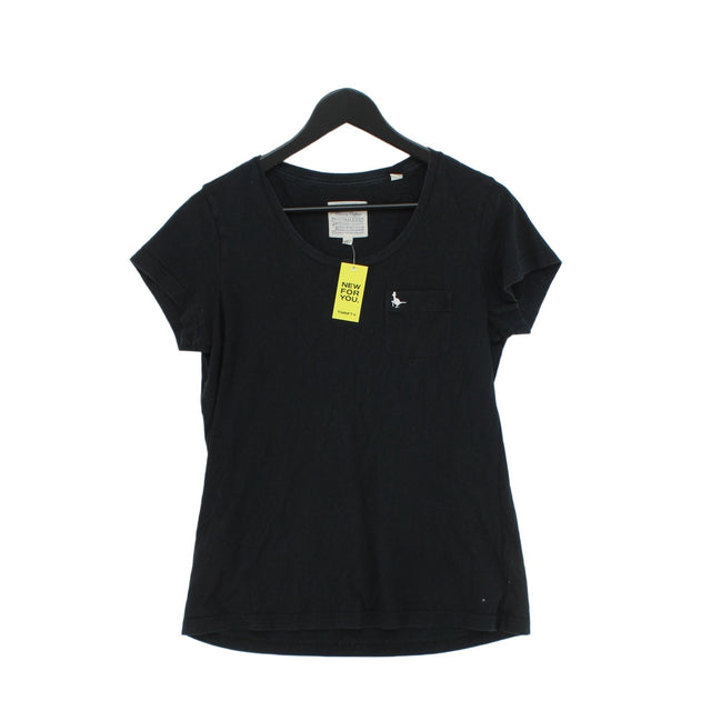 Jack Wills Women's T-Shirt UK 12 Black 100% Cotton