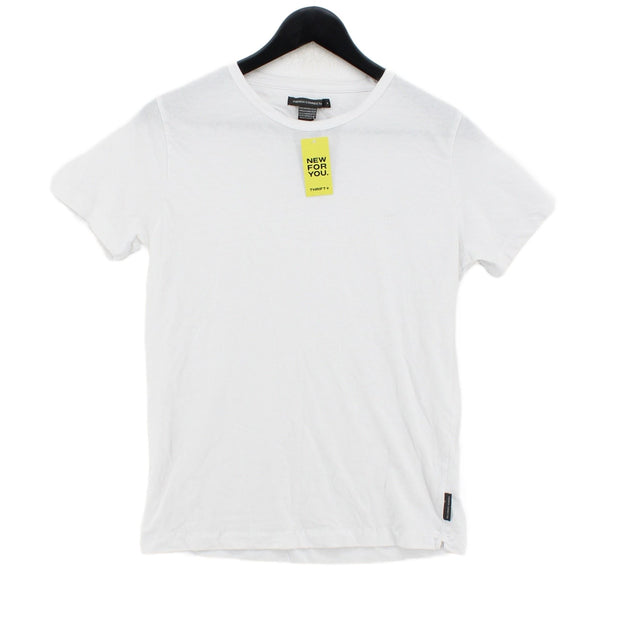 French Connection Men's T-Shirt S White 100% Cotton