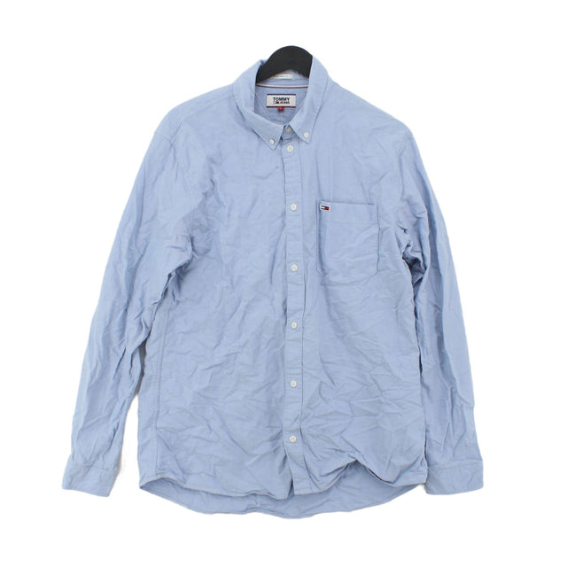 Tommy Jeans Men's Shirt L Blue 100% Cotton