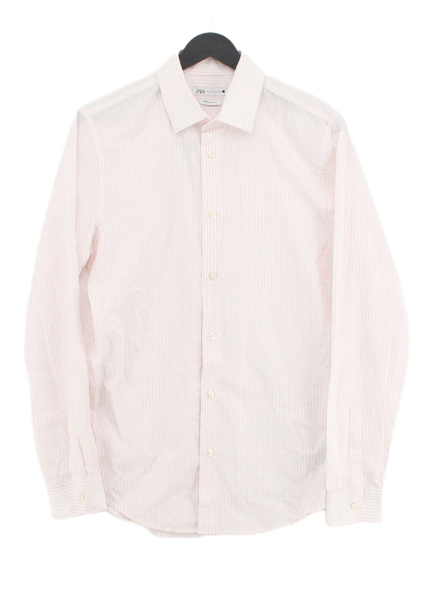 Zara Men's Shirt S White Cotton with Polyester