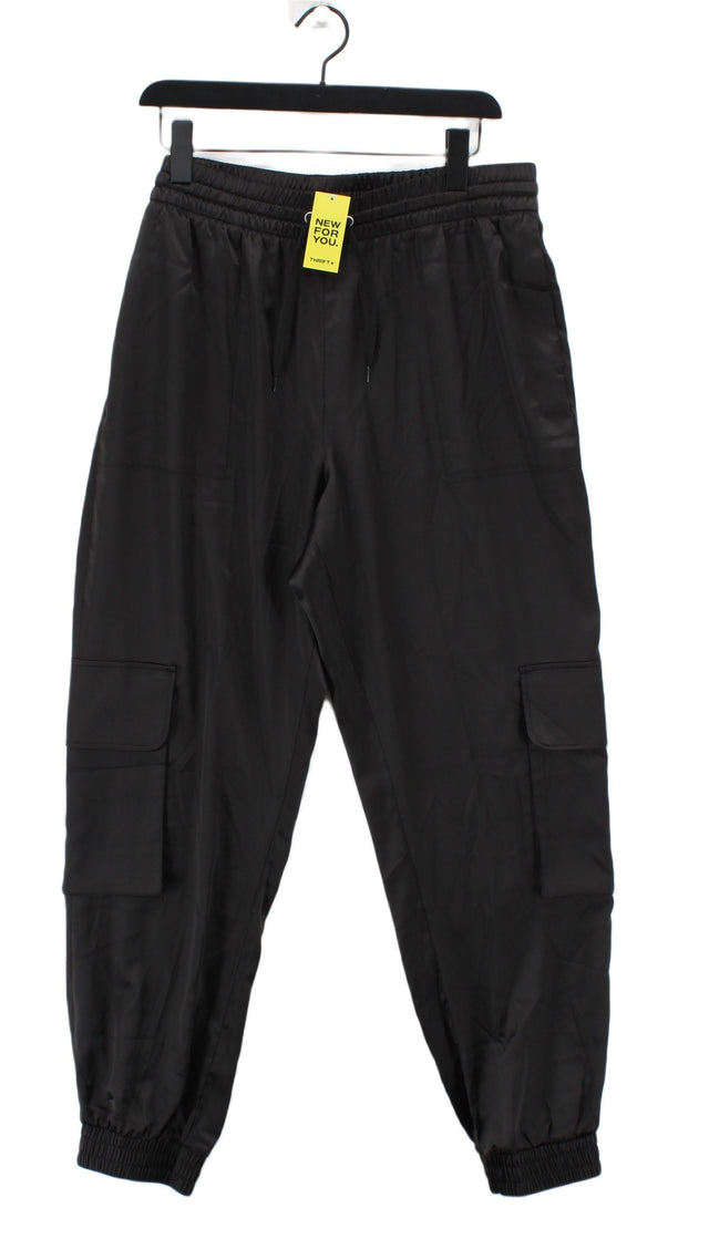 Monki Women's Trousers L Black Polyester with Elastane