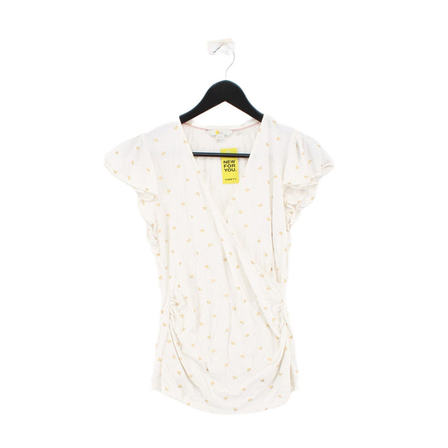 Boden Women's T-Shirt UK 10 Cream Viscose with Elastane