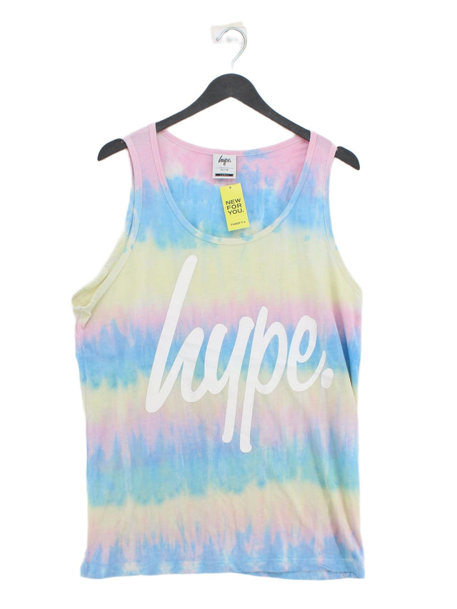 Hype Women's T-Shirt L Blue Polyester with Cotton