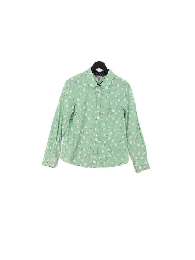 Laura Ashley Women's Shirt UK 14 Green 100% Cotton