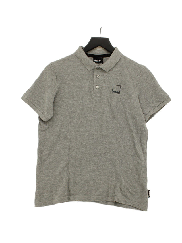 Bench Men's Polo M Grey Cotton with Viscose