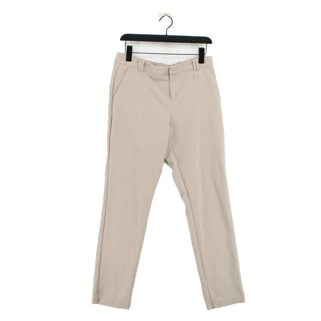 Calvin Klein Women's Suit Trousers UK 12 Tan Cotton with Polyester, Spandex