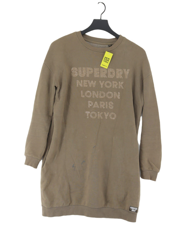 Superdry Women's Jumper UK 12 Green Cotton with Polyester