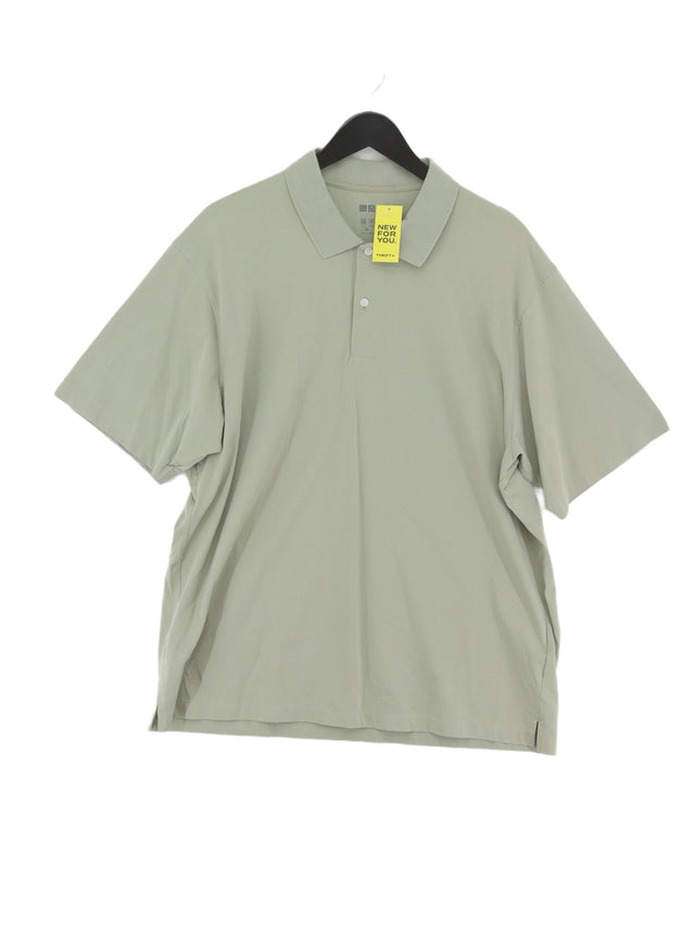 Uniqlo Men's Polo XL Green Cotton with Polyester
