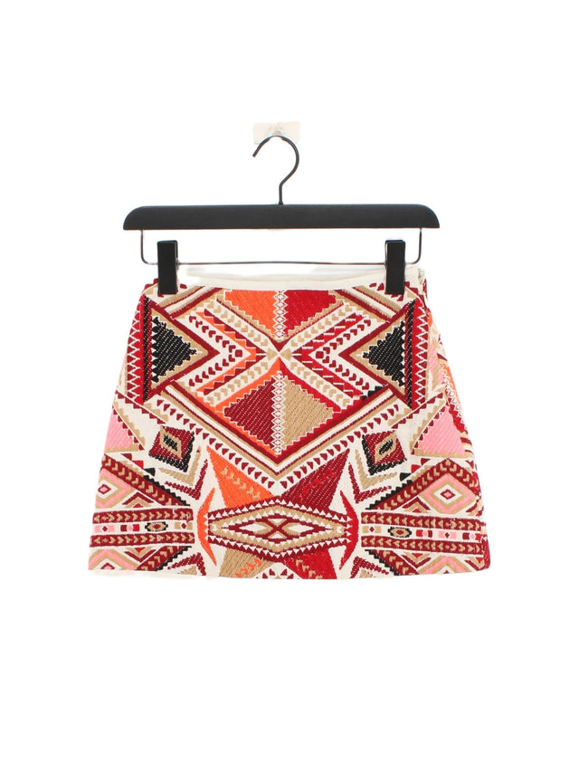 Topshop Women's Mini Skirt UK 6 Multi Acrylic with Cotton