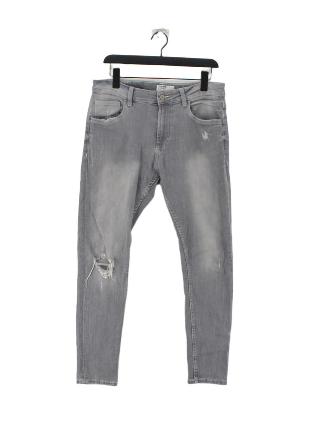 Bershka Women's Jeans UK 14 Grey 100% Other