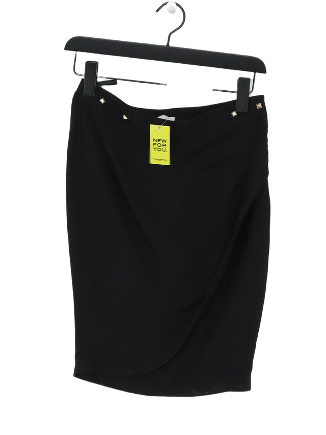 Pinko Women's Midi Skirt UK 6 Black Viscose with Wool