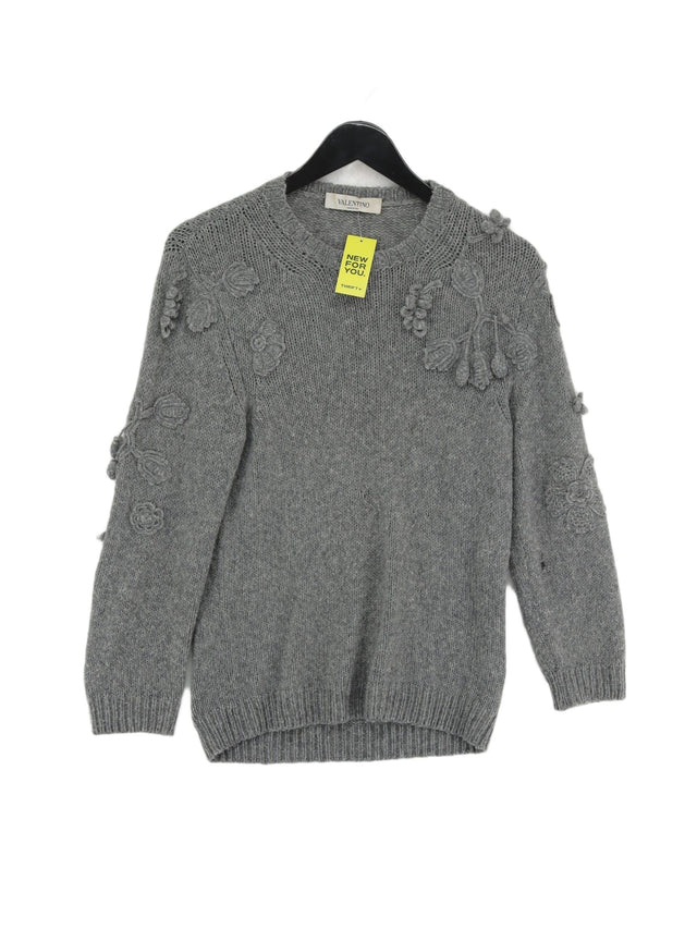 Valentino Women's Jumper M Grey Wool with Mohair, Polyamide