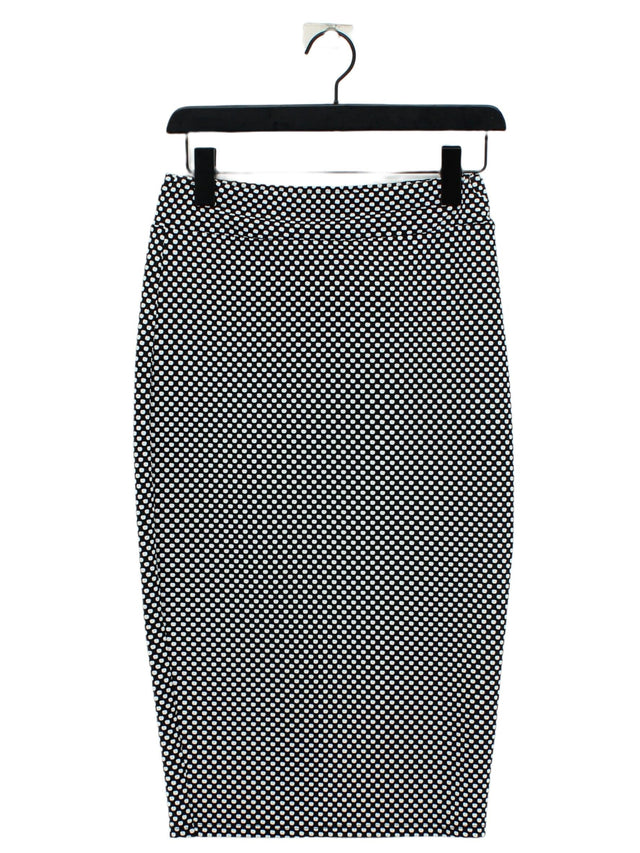 River Island Women's Midi Skirt UK 12 Black Polyester with Elastane