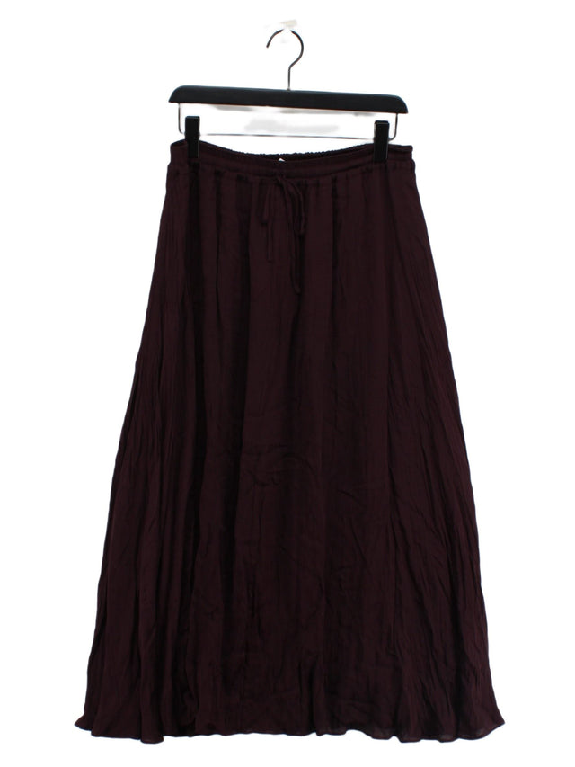 The White Company Women's Midi Skirt UK 14 Purple 100% Viscose