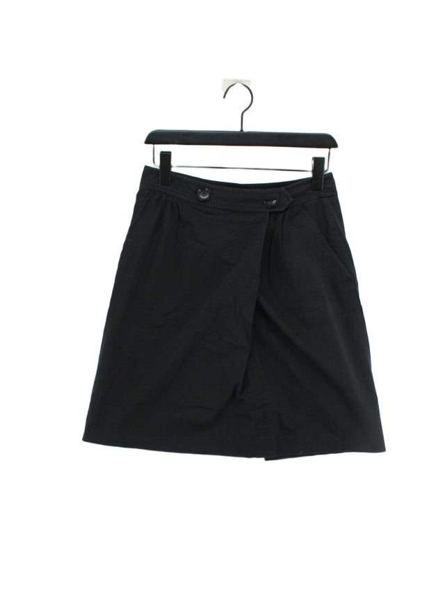 Farhi Women's Midi Skirt UK 10 Black Cotton with Elastane