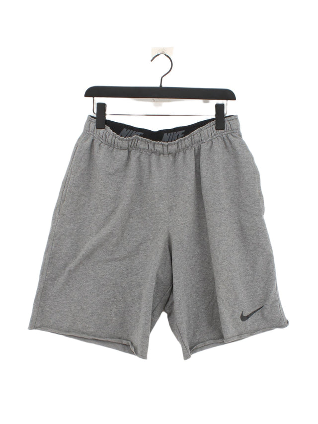 Nike Men's Shorts L Grey Cotton with Polyester