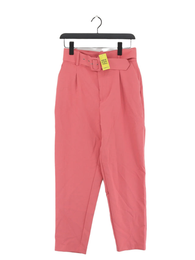 Zara Women's Trousers M Pink Polyester with Elastane, Viscose