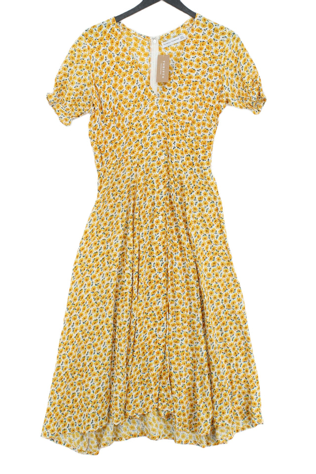 Faithfull The Brand Women's Midi Dress XS Yellow 100% Rayon