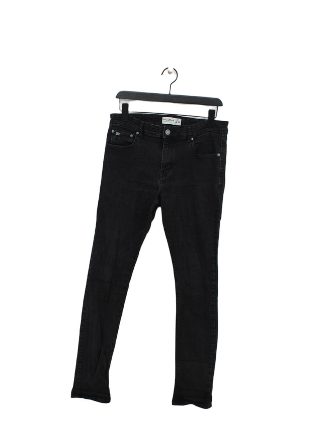 Pull&Bear Women's Jeans UK 16 Black Cotton with Elastane